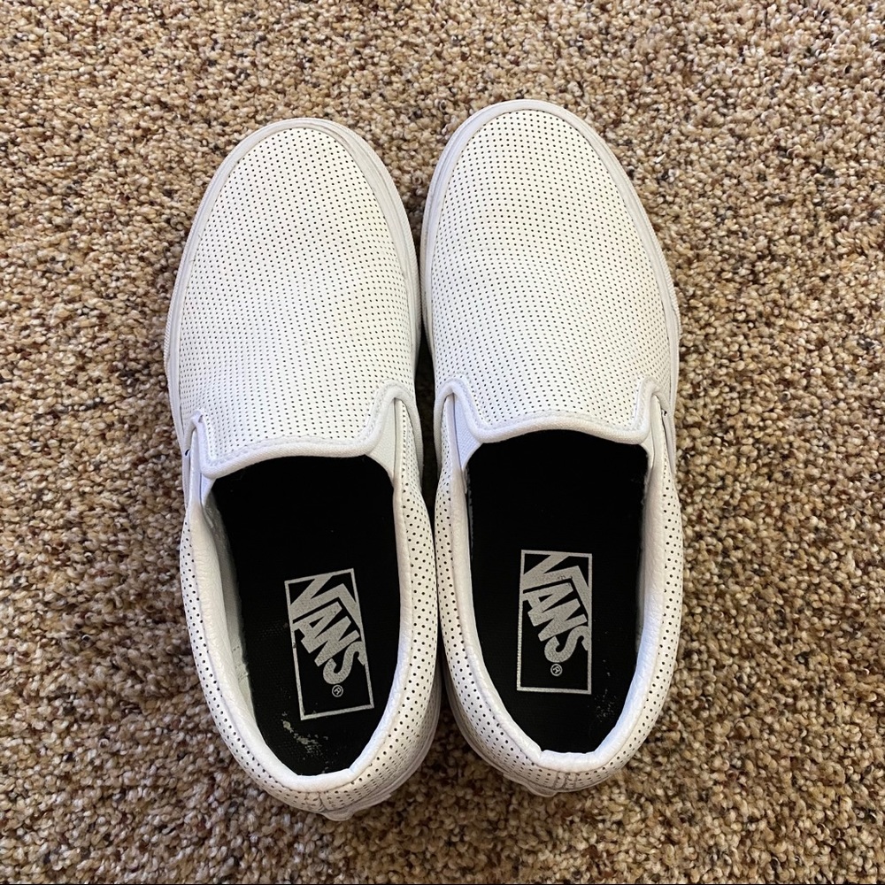White perforated leather Vans